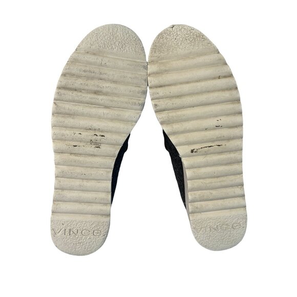 Vince Zeta Platform Wedge Loafer Felt Flannel Grey Size 6M - Picture 6 of 7